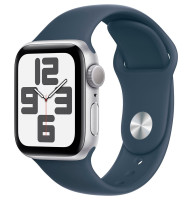 Смартгодинник Apple Watch SE GPS 40mm Silver Aluminium Case with Storm Blue Sport Band – M/L