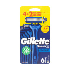 Одноразові бритви для гоління чоловічі Gillette Sensor 3 4+2 шт