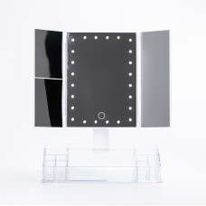 Дзеркало настільне Lugi потрійне з led підсвічуванням для макіяжу сенсорне (HP072CY036)
